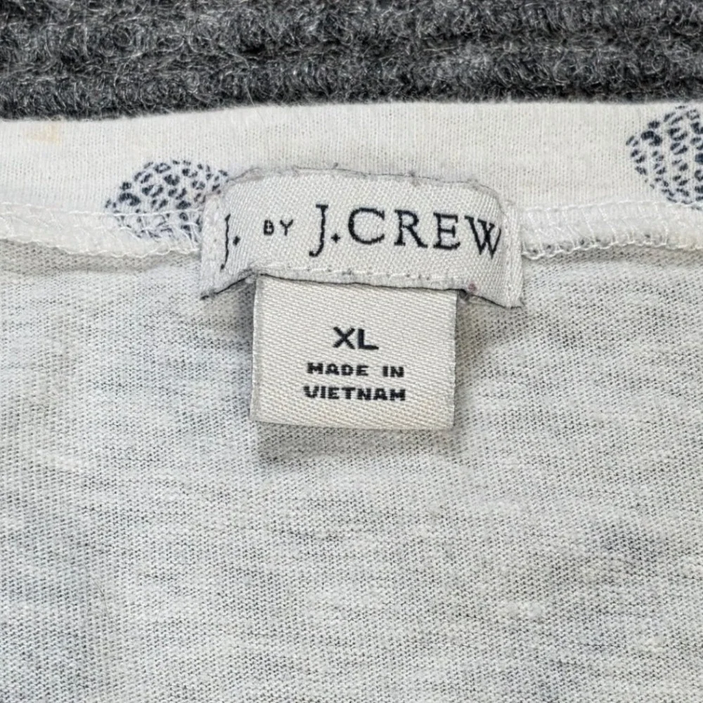 J. By J. Crew‎ Pineapple Print Tie T-Shirt Women's Size XL White Front Pocket